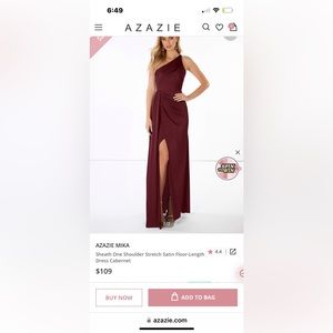 Azazie Mika Cabernet Bridesmaid Dress - Size A0- with garment bag